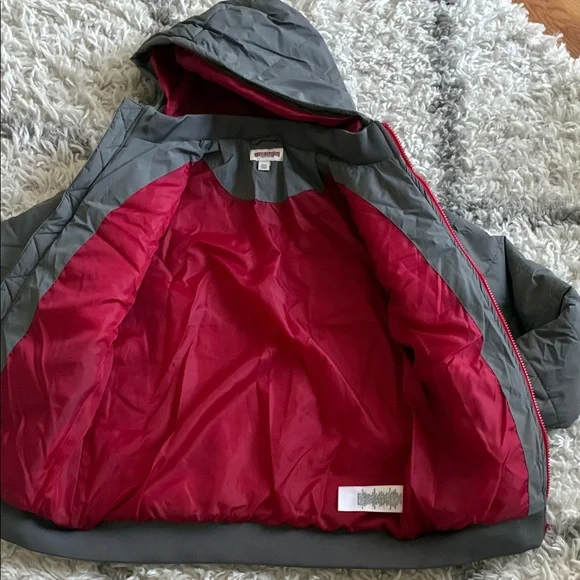 True Religion Gray and Red Kids Puffer Jacket - Picture 3 of 10